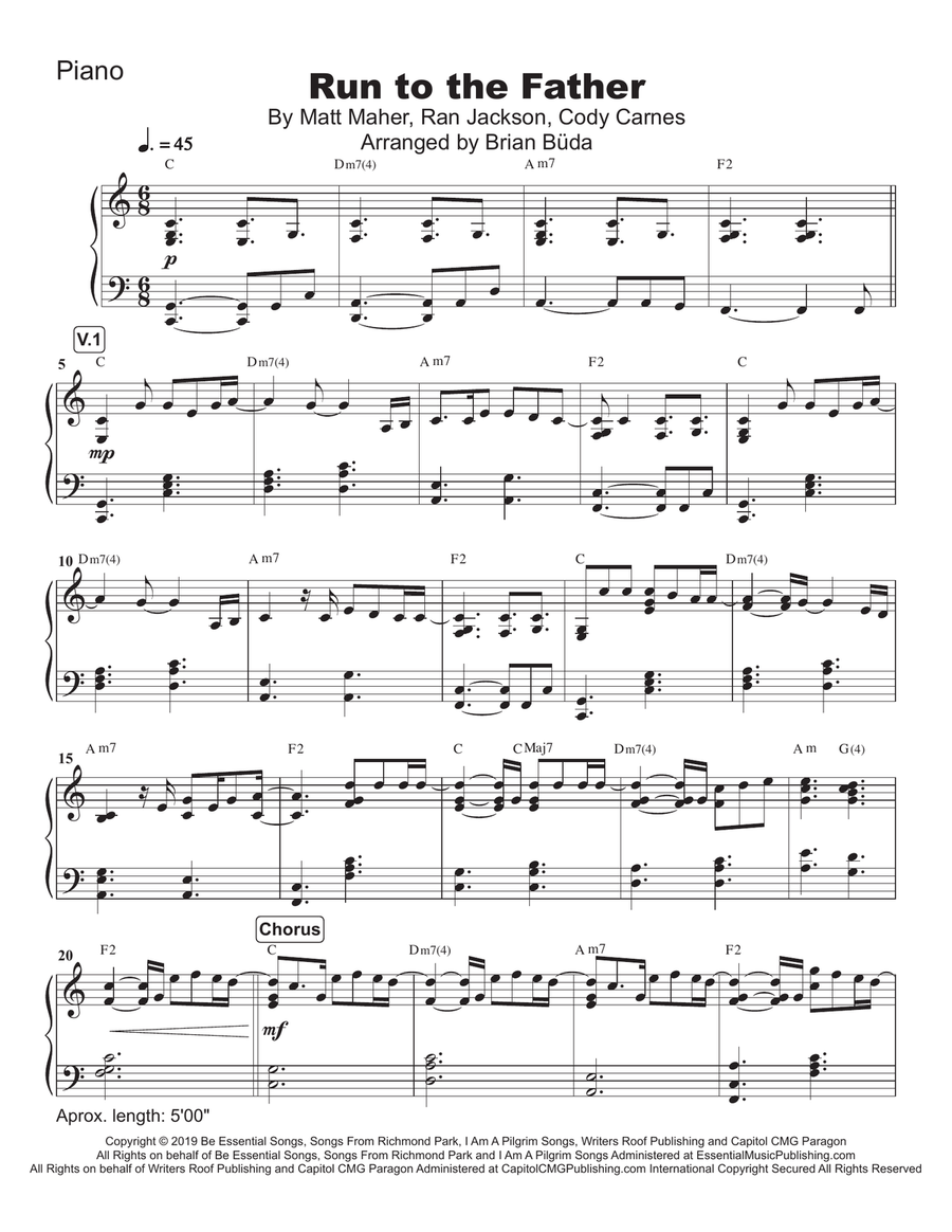 Run To The Father Piano Solo scores gallery preview page 2