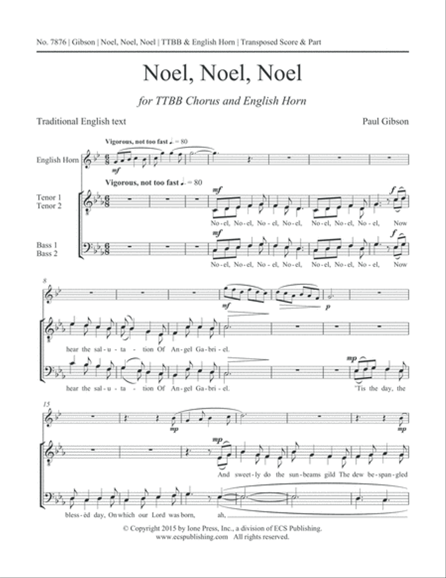 Noel, Noel, Noel TTBB scores gallery preview page 2