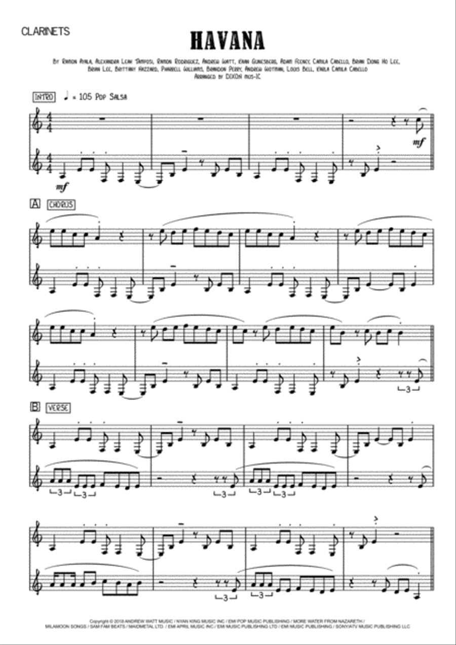 Havana Woodwind Ensemble scores gallery preview page 1