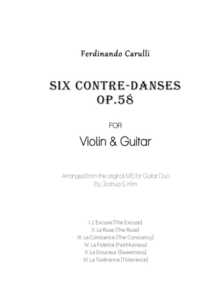 Six Contre-Danses for Violin and Guitar image number null