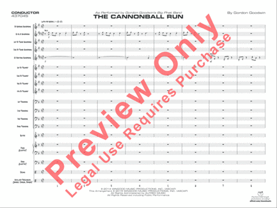 The Cannonball Run Jazz Ensemble scores gallery preview page 2