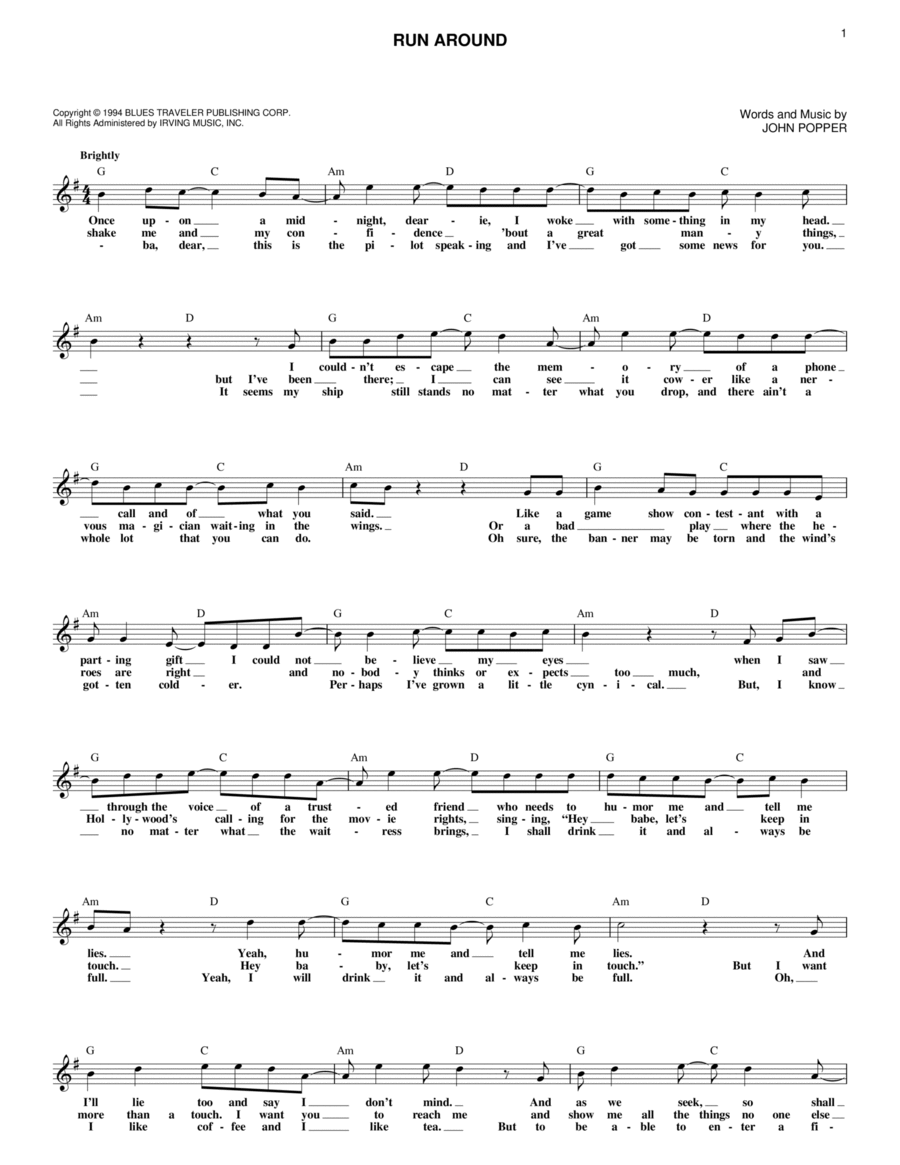 Run-Around Piano scores gallery preview page 1