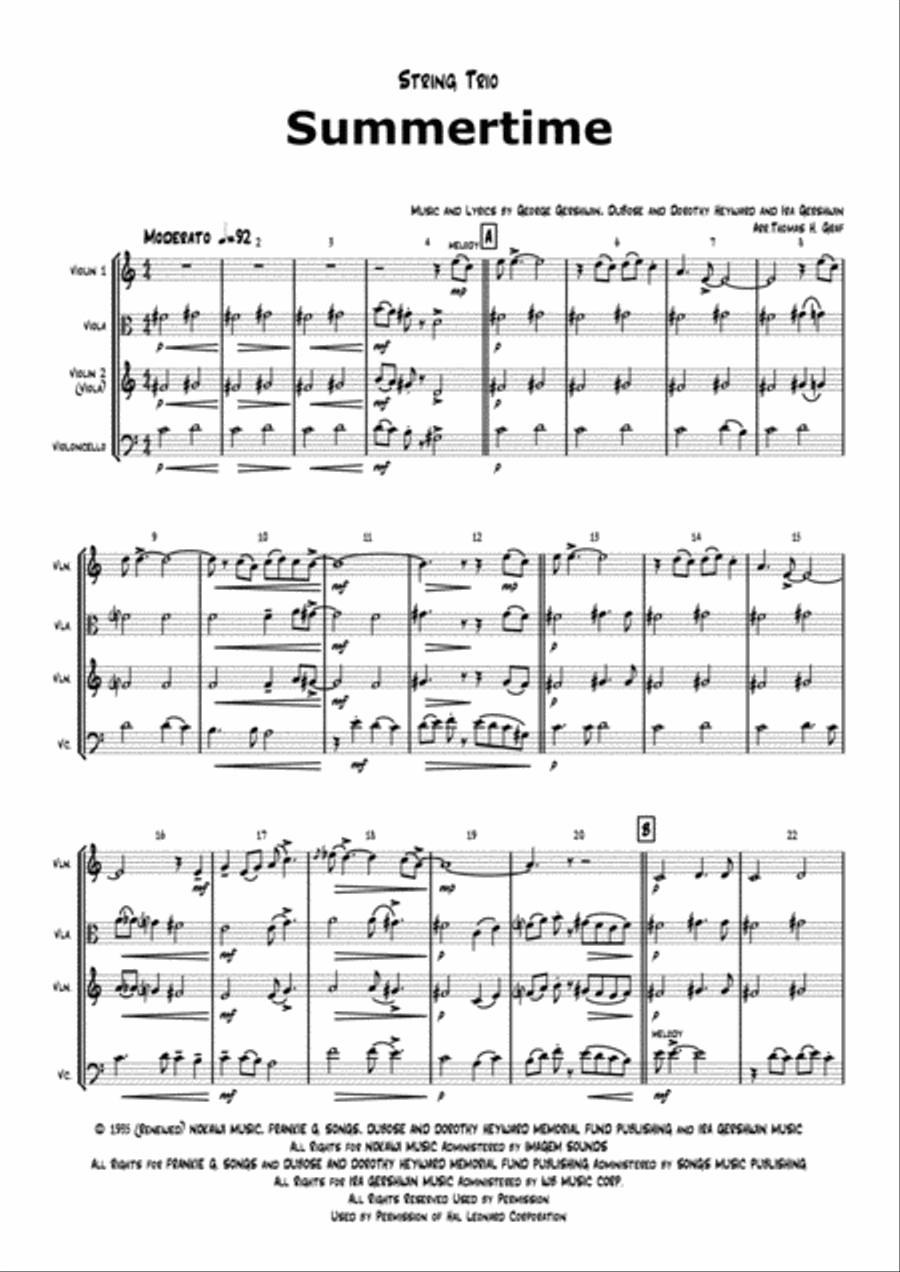 Summertime String Trio scores gallery preview page 1