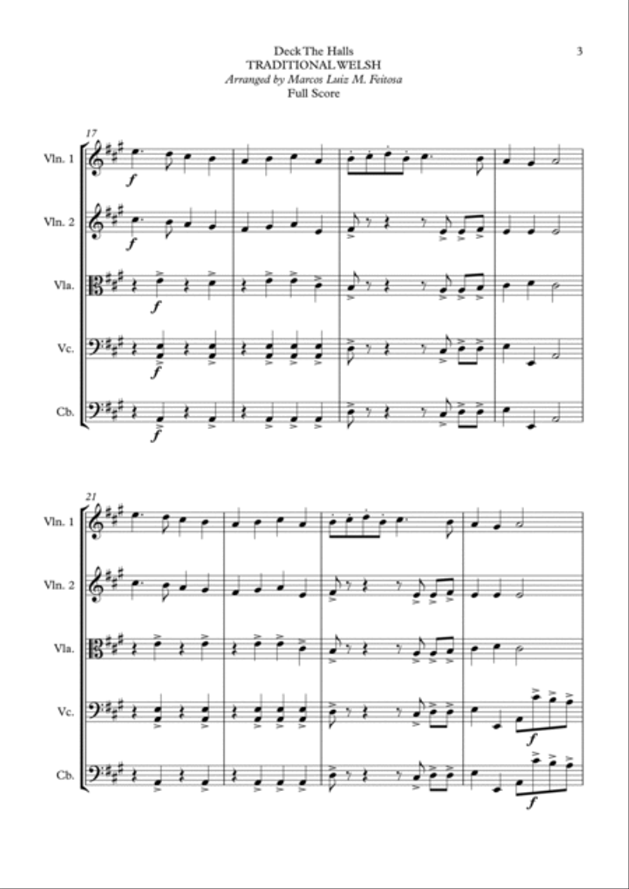 Deck The Halls - String Ensemble Cello scores gallery preview page 5
