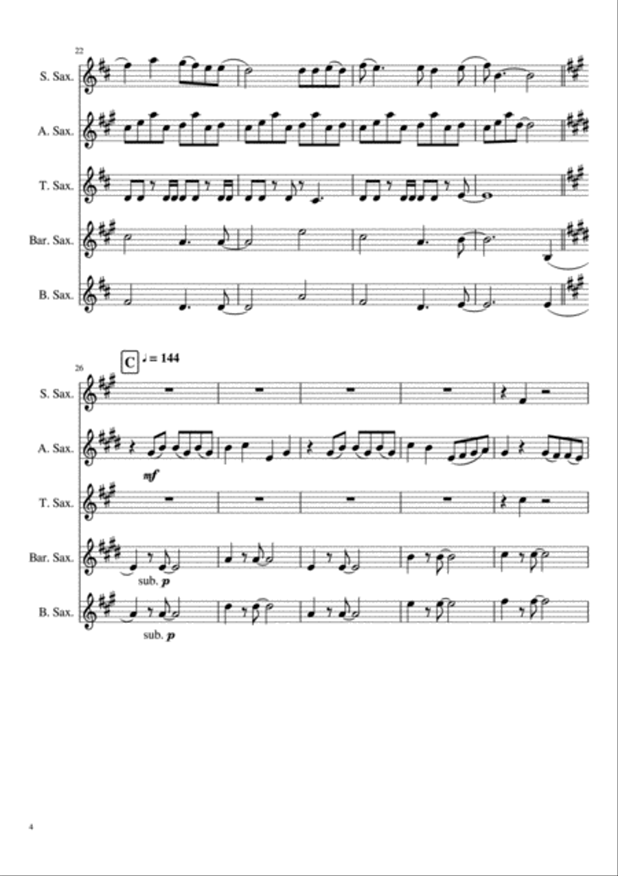 Shrek Woodwind Quartet scores gallery preview page 4