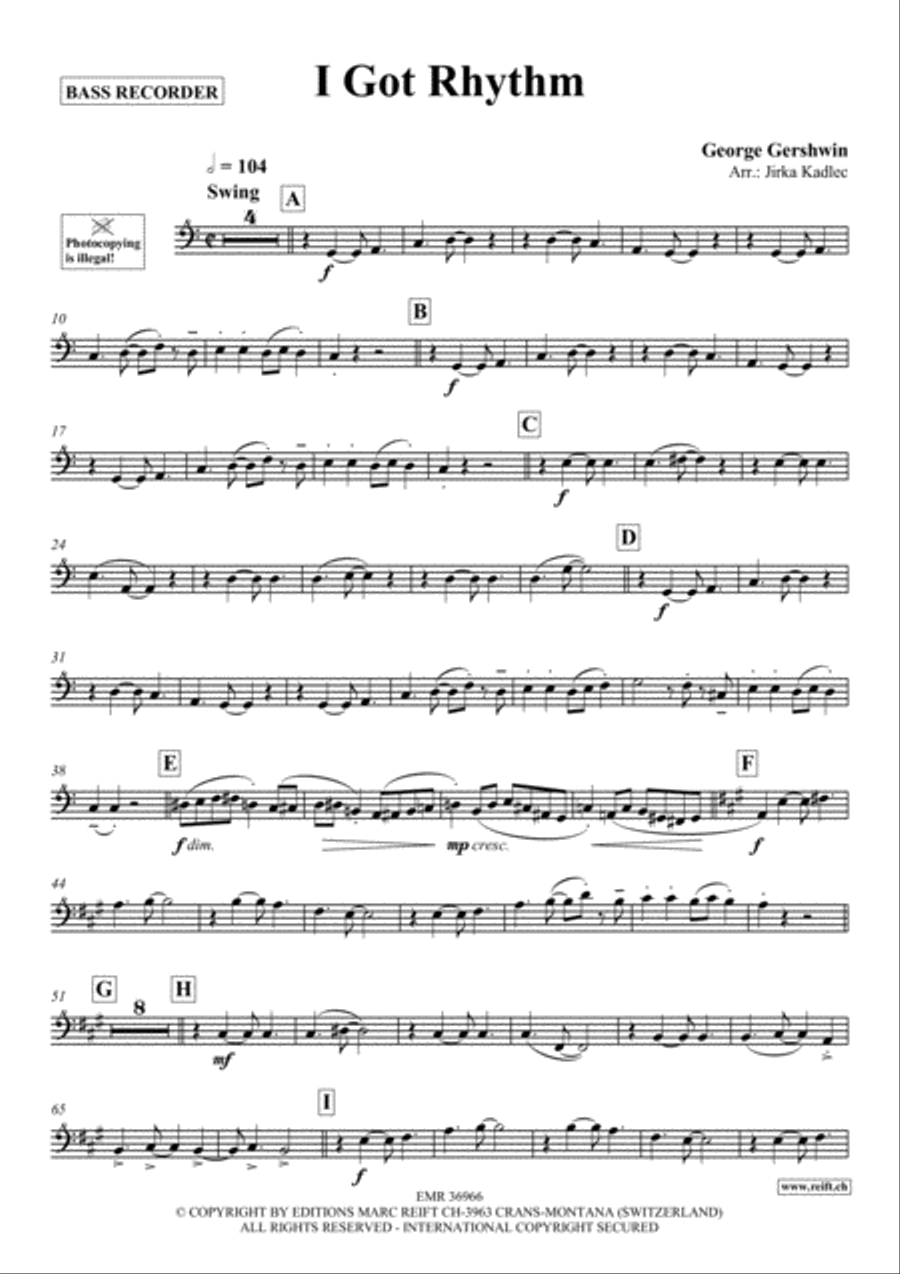 I Got Rhythm I Got Rhythm Bass Recorder scores gallery preview page 2