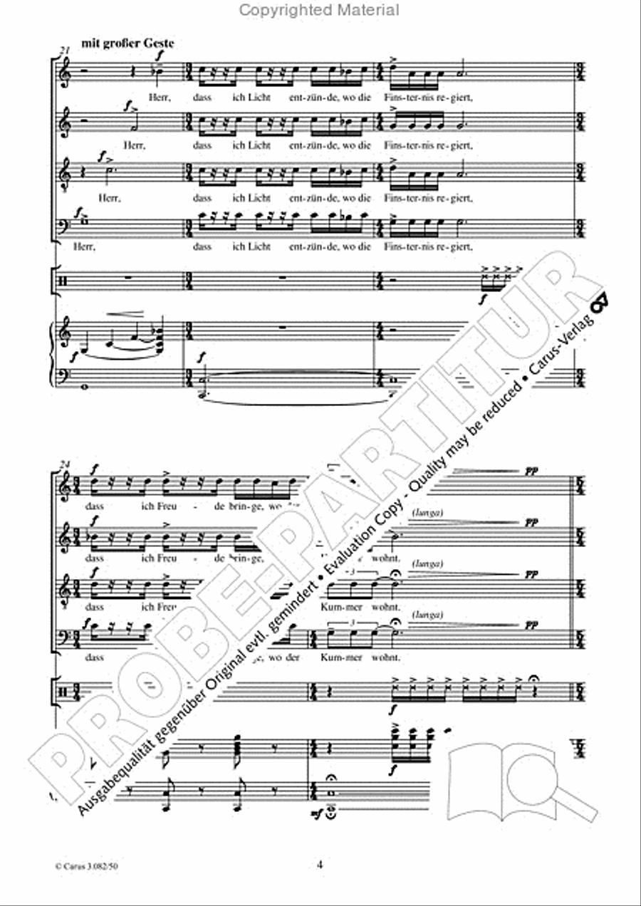 Herr, mach mich zum Werkzeug deines Friedens 4-Part scores gallery preview page 5