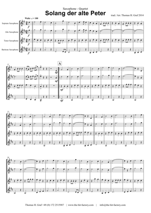 Book cover for Solang der alte Peter – Oktoberfest – Munich City anthem - Saxophone Quartet S(A)ATB(BassSax)