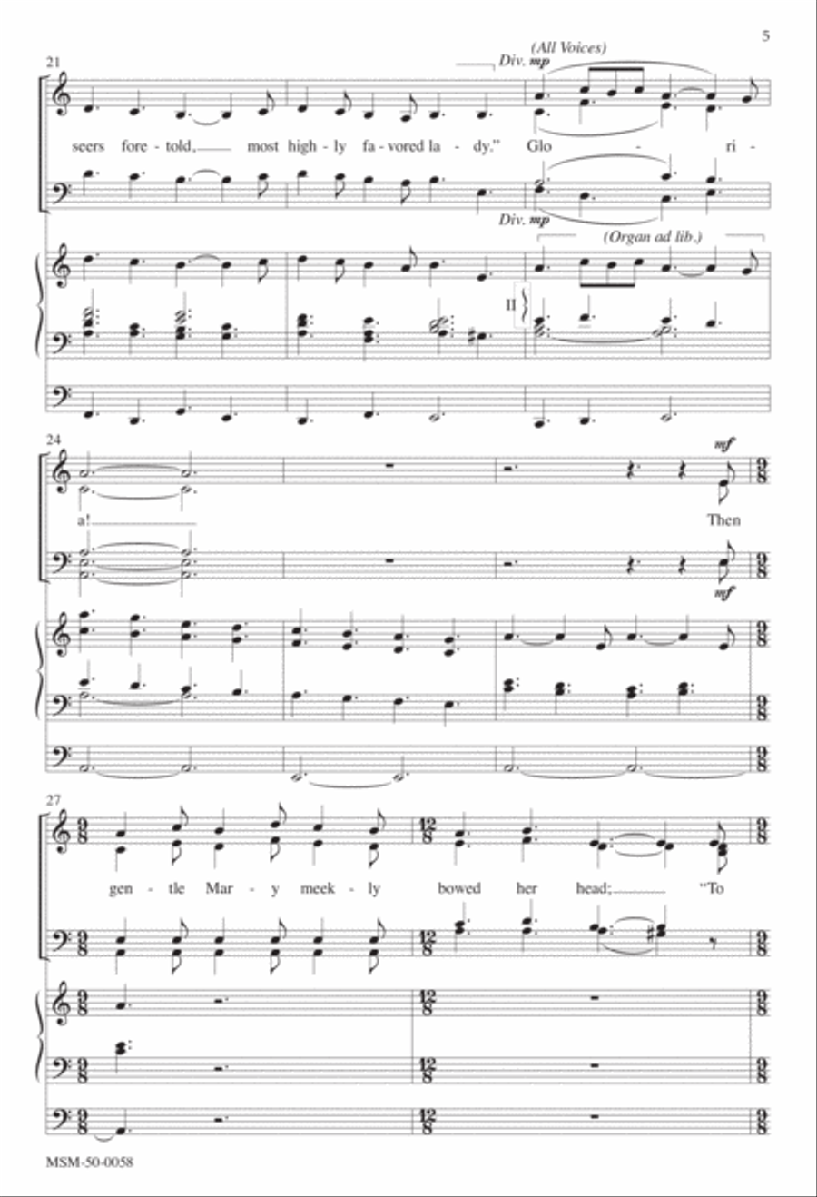 The Angel Gabriel from Heaven Came 4-Part scores gallery preview page 4