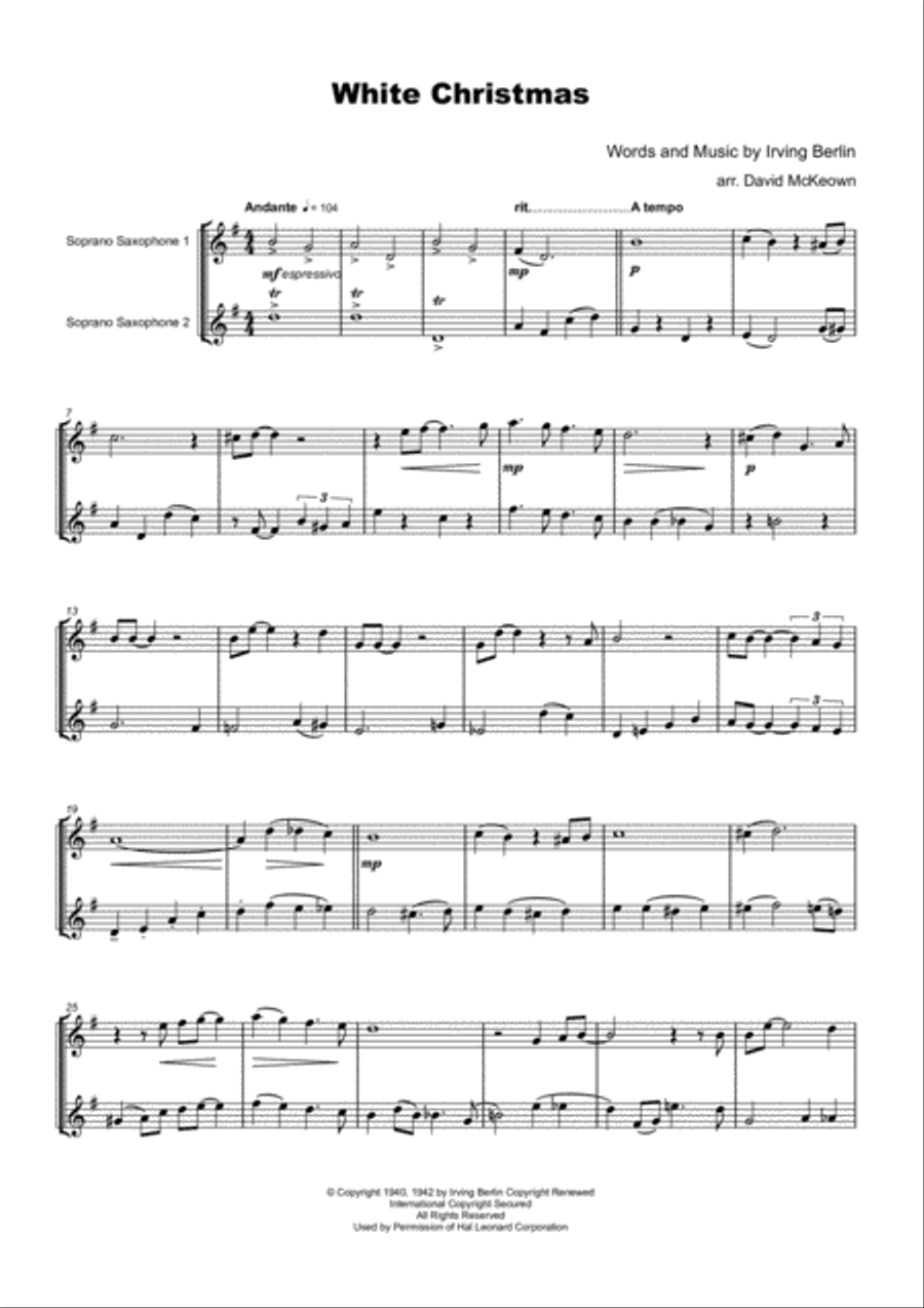 White Christmas Woodwind Duet scores gallery preview page 2