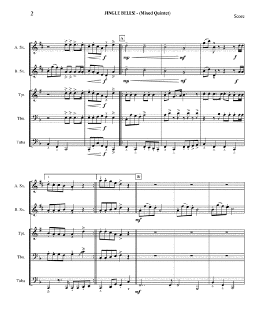 Jingle Bells Small Ensemble scores gallery preview page 3