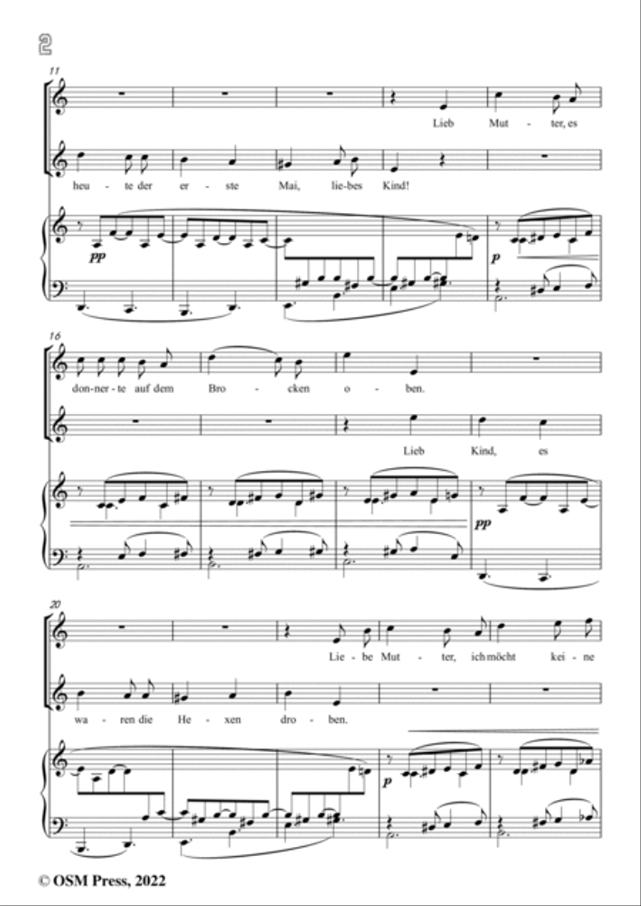 Brahms-Walpurgisnacht-Walpurgis Night,Op.75 No.4,in a minor Voice scores gallery preview page 4