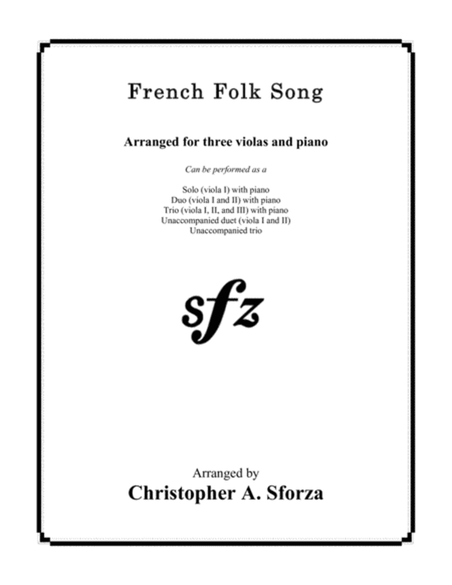 French Folk Song, for three violas and piano image number null