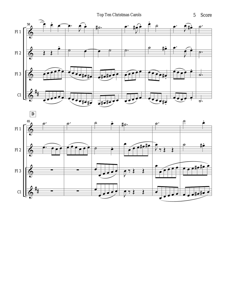 Coventry Carol for Woodwind Trio Woodwind Trio scores gallery preview page 5