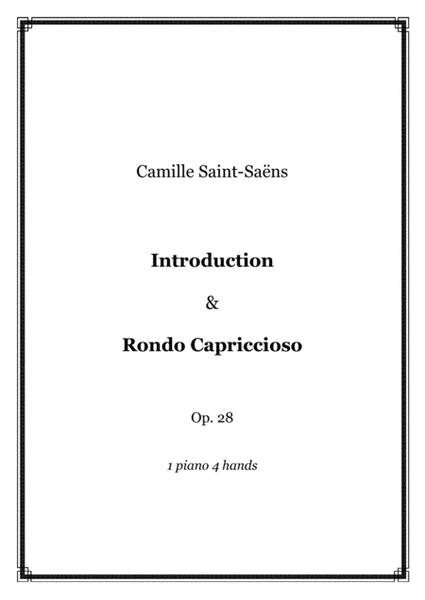 Saint-Seans - Introduction and Rondo Capriccioso - 1 piano 4 hands - score and parts image number null