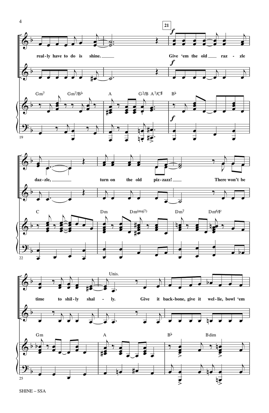 Shine (from Billy Elliot) (arr. Mark Brymer) SSA scores gallery preview page 3