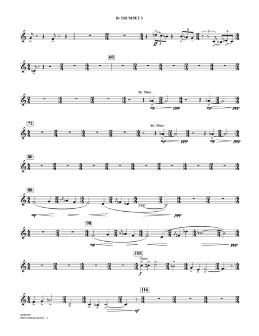 Prestidigitation (Alto Saxophone Solo with Band) - Bb Trumpet 3 Alto Saxophone scores gallery preview page 2