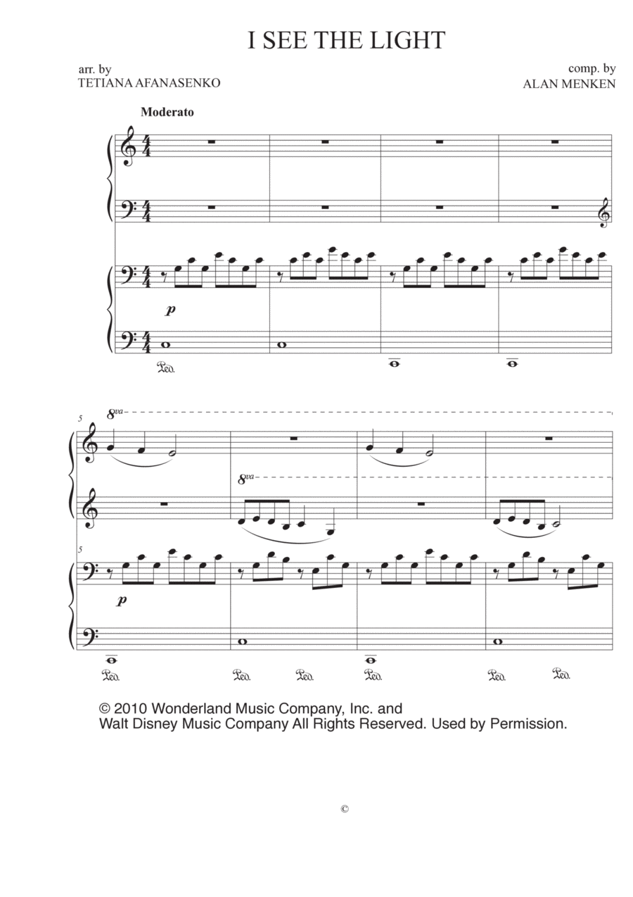 I See The Light Easy Piano scores gallery preview page 1