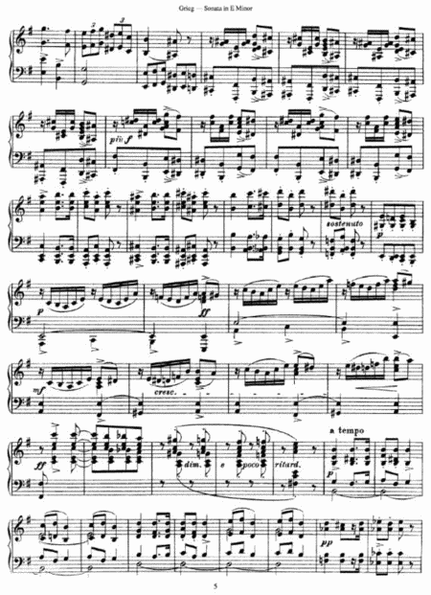 Grieg - Sonata in E Minor Op. 7