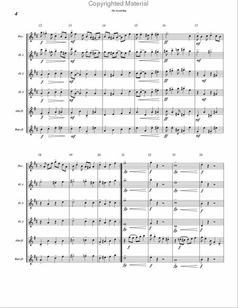 The Lizard Rag Flute Choir scores gallery preview page 4