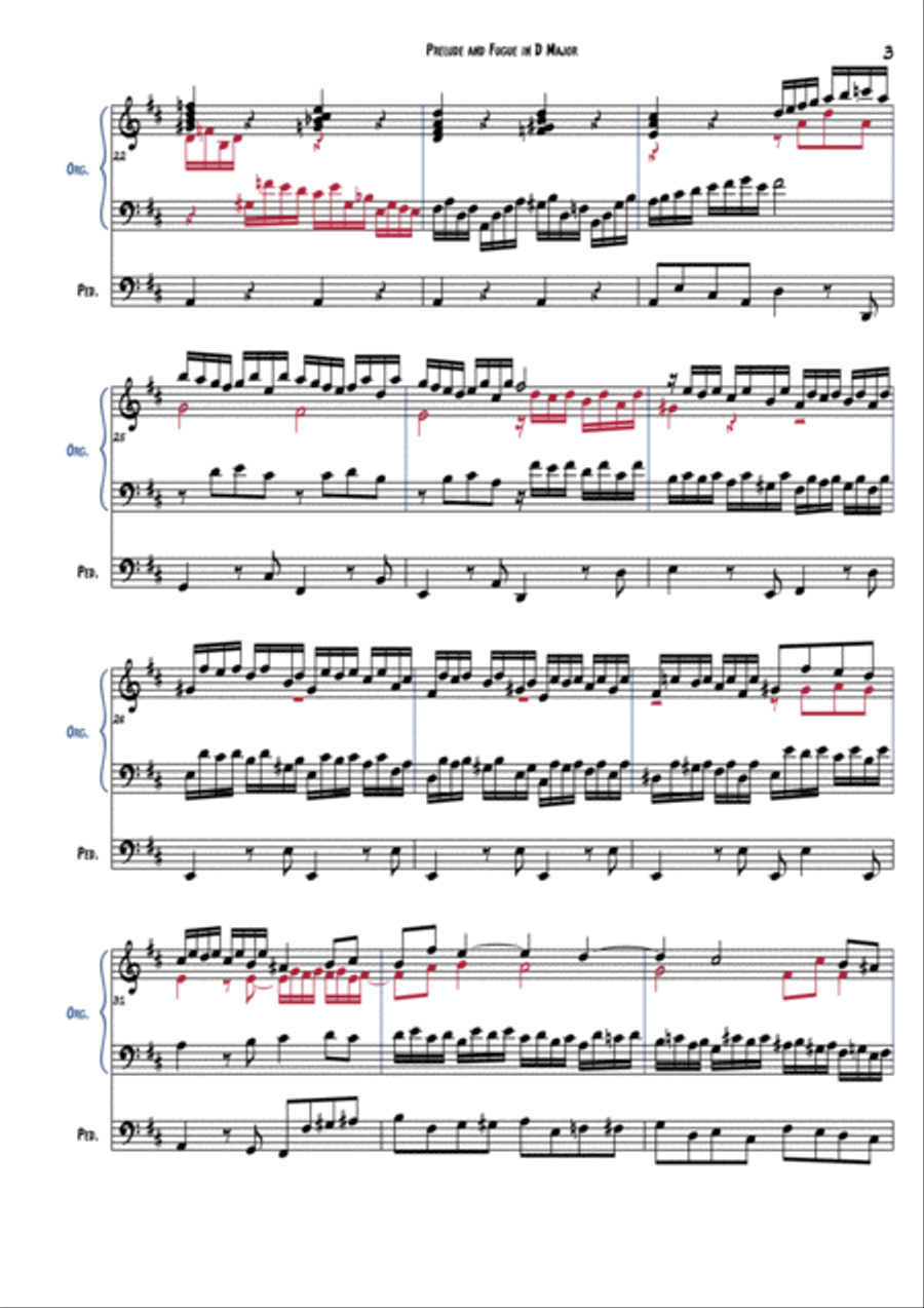 Johann Ludwig Krebs - Prelude and Fugue in D Major - Prelude Organ Solo scores gallery preview page 4