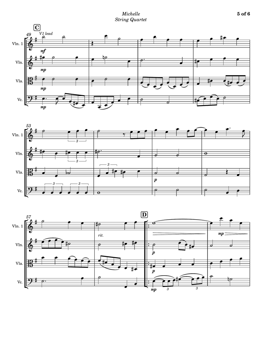 Michelle String Quartet scores gallery preview page 5