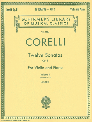 Book cover for Twelve Sonatas, Op. 5 – Volume 2