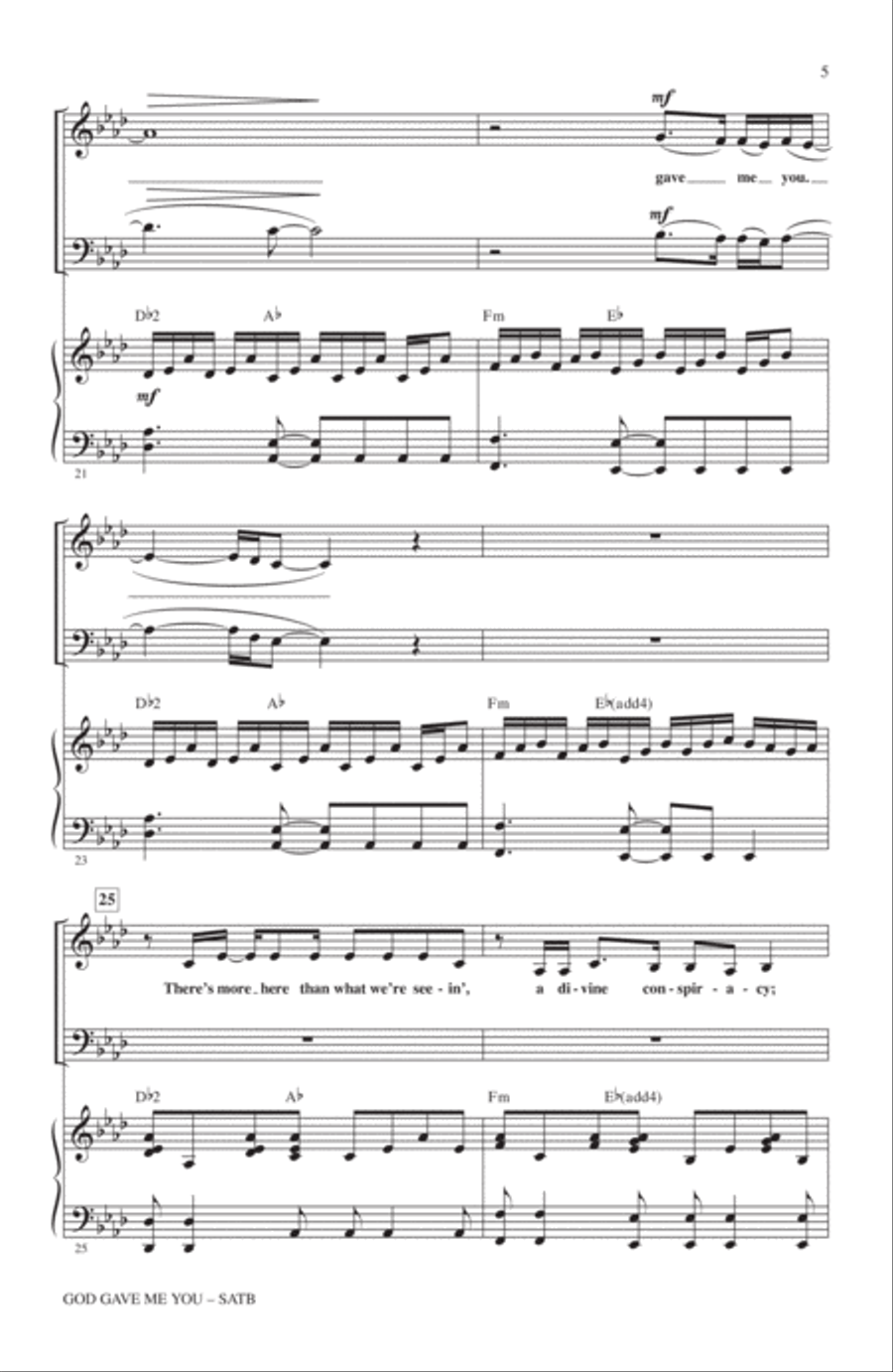 God Gave Me You (arr. Alan Billingsley) 4-Part scores gallery preview page 4