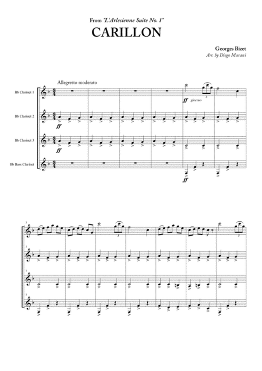 Carillon from "L'Arlesienne Suite No. 1" for Clarinet Quartet image number null