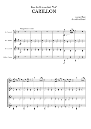 Carillon from "L'Arlesienne Suite No. 1" for Clarinet Quartet