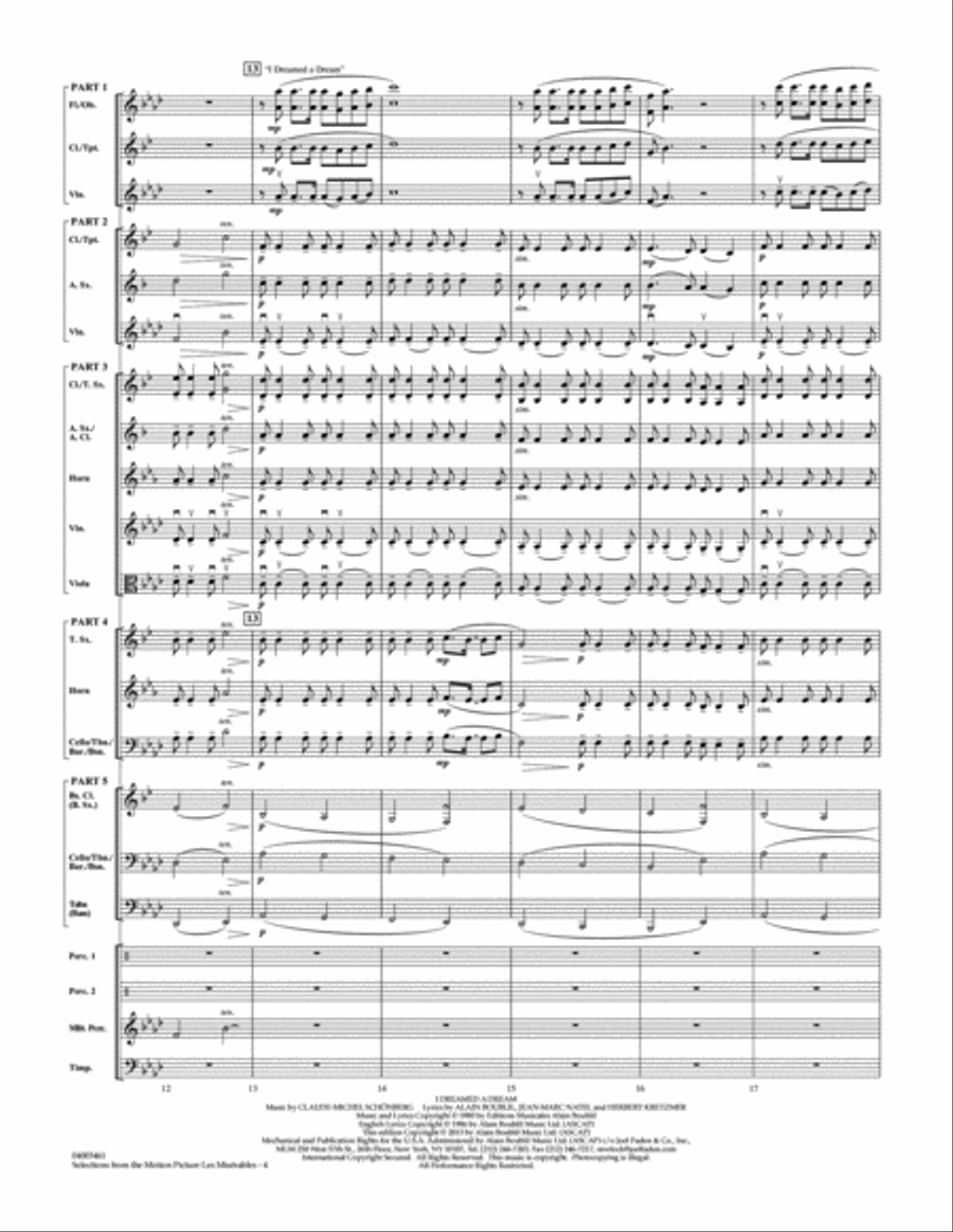 Les Miserables (Selections from the Motion Picture) - Conductor Score (Full Score) Concert Band scores gallery preview page 4