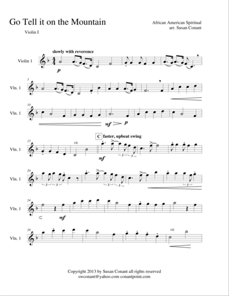 Go Tell it on the Mountain String Quartet scores gallery preview page 6