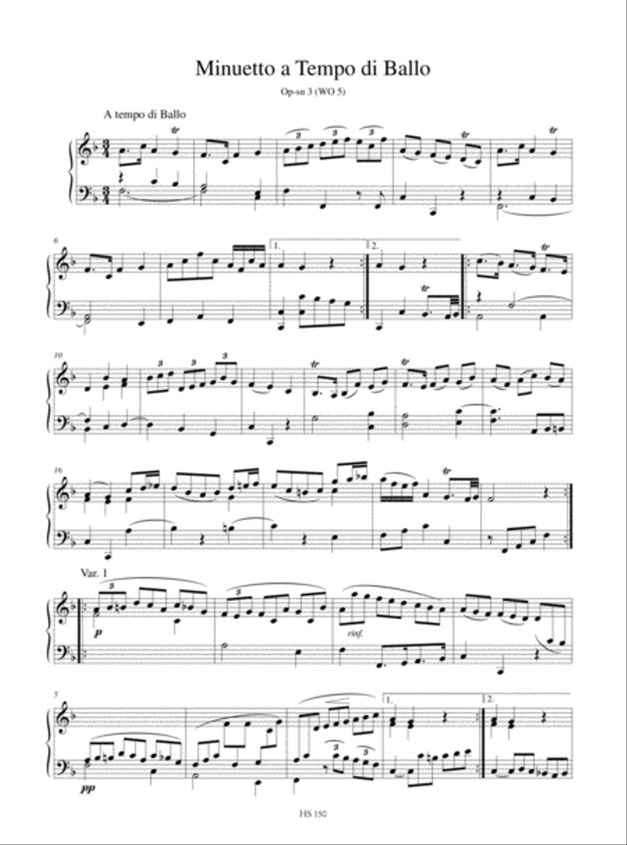Minuetto a Tempo di Ballo, Rondò and Tarantella Op-sn 3, 12, 16 (WO 5, 8, 21) for Keyboard Harpsichord scores gallery preview page 2