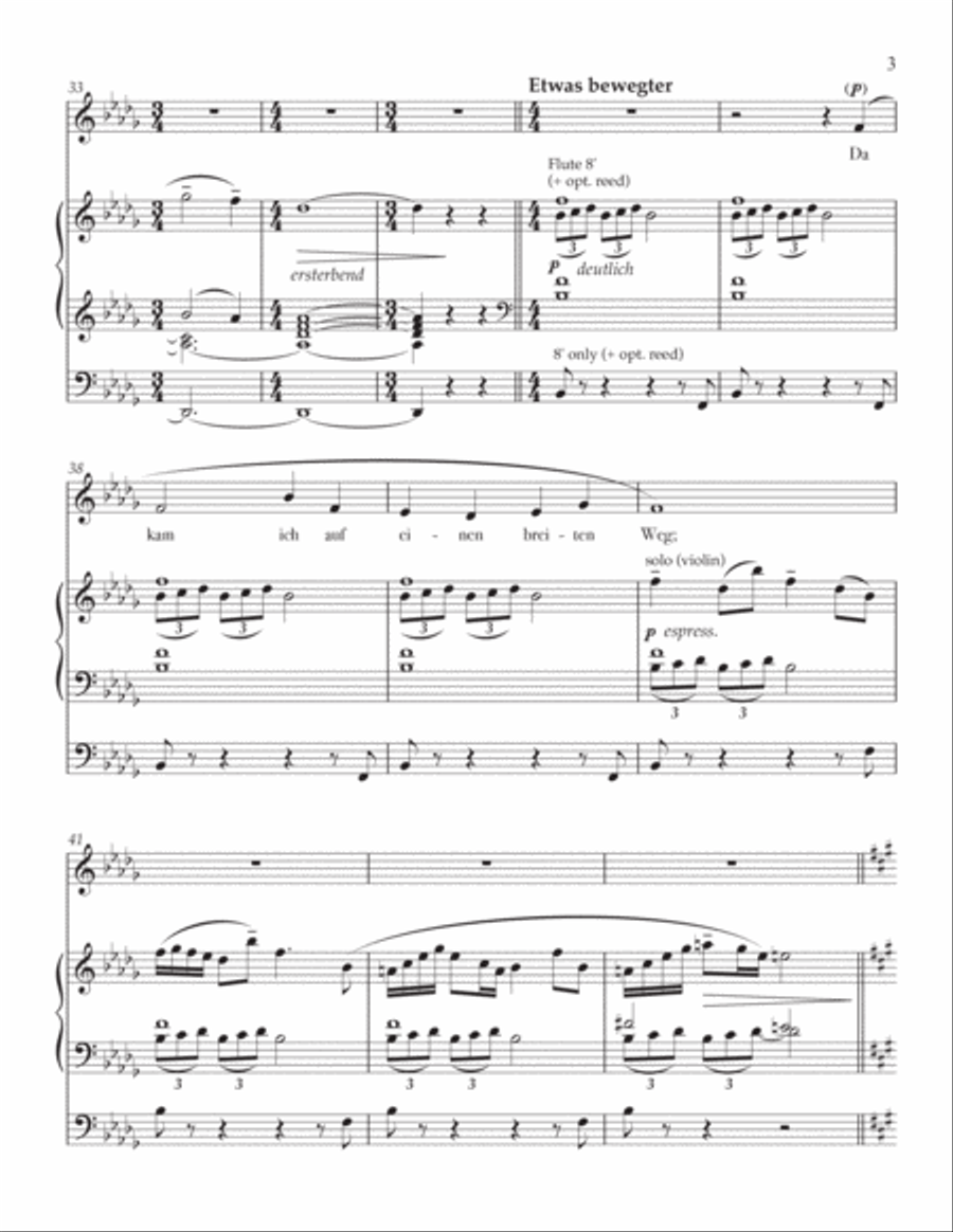 Urlicht (Primeval Light) (for organ and alto/mezzo soprano) Small Ensemble scores gallery preview page 3