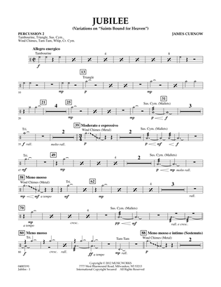 Jubilee (Variations On "Saints Bound for Heaven") - Percussion 2