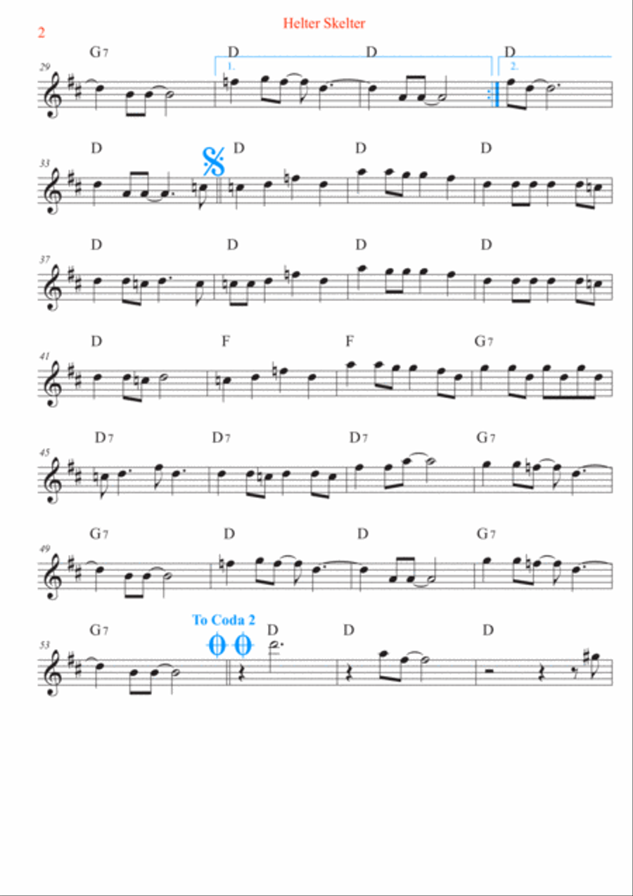 Helter Skelter Helter Skelter Alto Saxophone scores gallery preview page 2