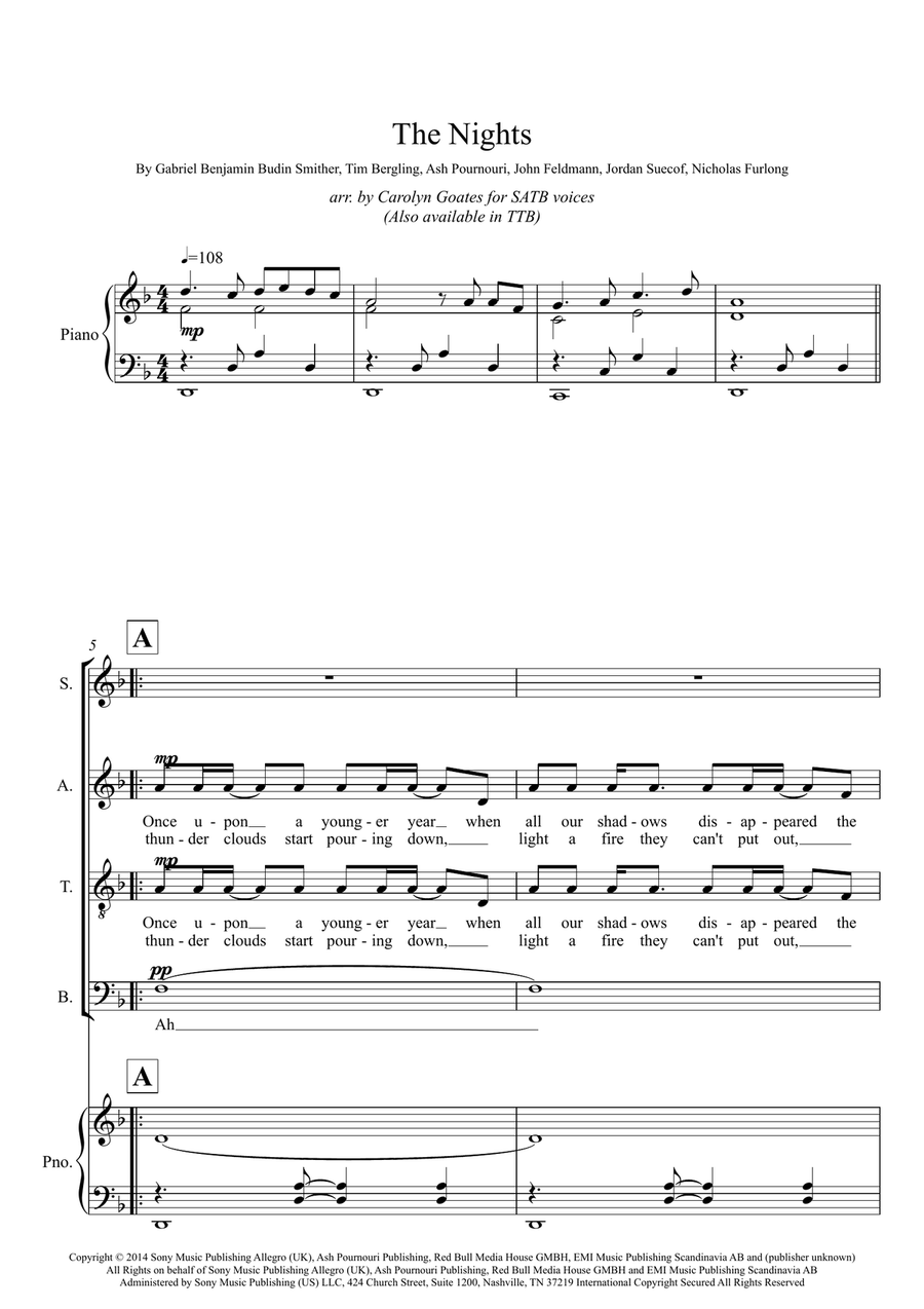 The Nights The Nights 4-Part scores gallery preview page 1