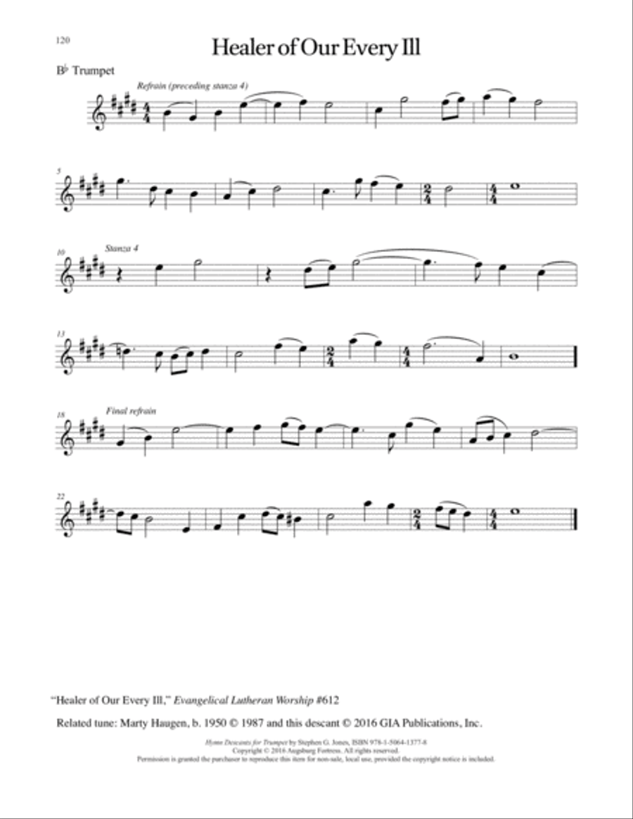 Hymn Descants for Trumpet C Trumpet scores gallery preview page 121