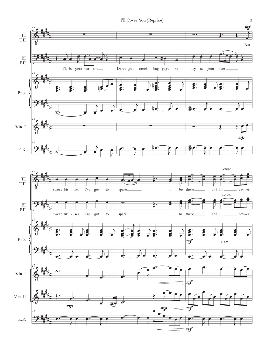 I'll Cover You - Reprise TTBB scores gallery preview page 3