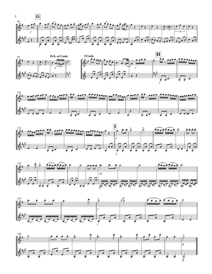 Rondo Alla Turca: Flute & Clarinet Duet Woodwind Duet scores gallery preview page 2