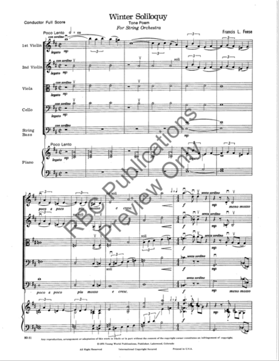 Winter Soliloquy (Score) String Orchestra scores gallery preview page 3