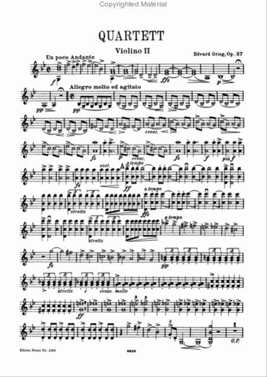 String Quartet in G Minor, Opus 27 String Quartet scores gallery preview page 4