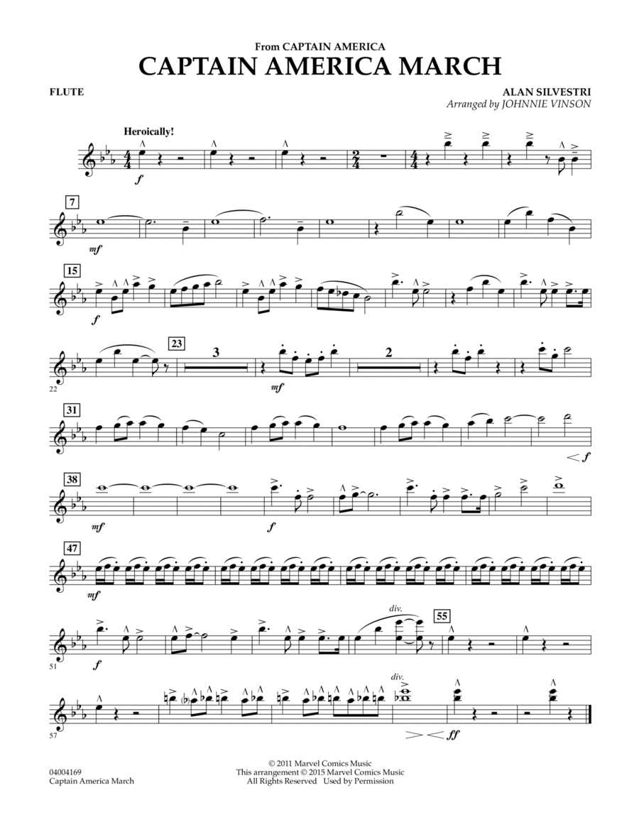 Captain America March - Flute Concert Band scores gallery preview page 1