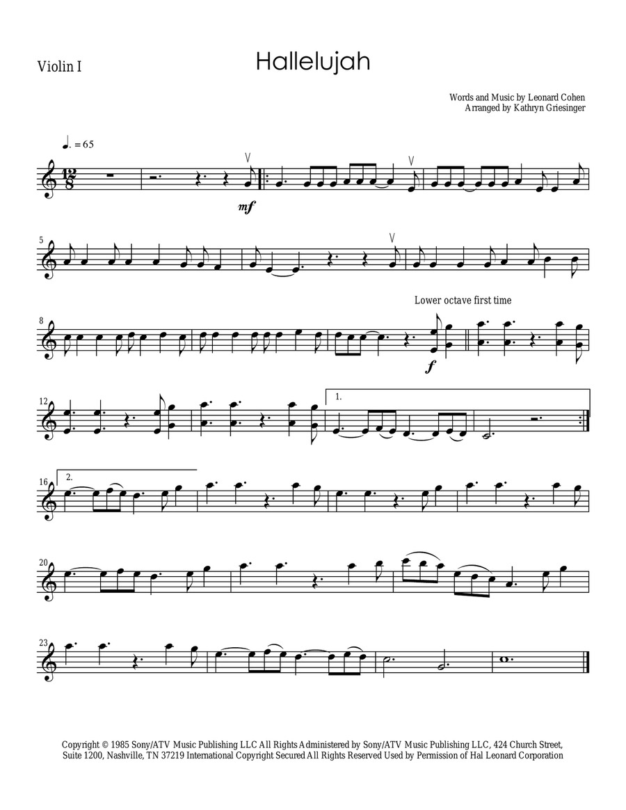 Hallelujah Hallelujah String Quartet scores gallery preview page 1