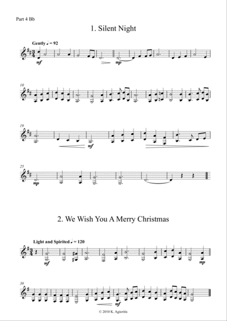 Carols for Four (or more) - Fifteen Carols with Flexible Instrumentation - Part 4 - Bb Treble Clef