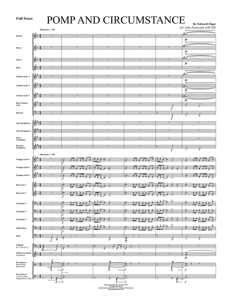 Pomp and Circumstance Concert Band scores gallery preview page 3