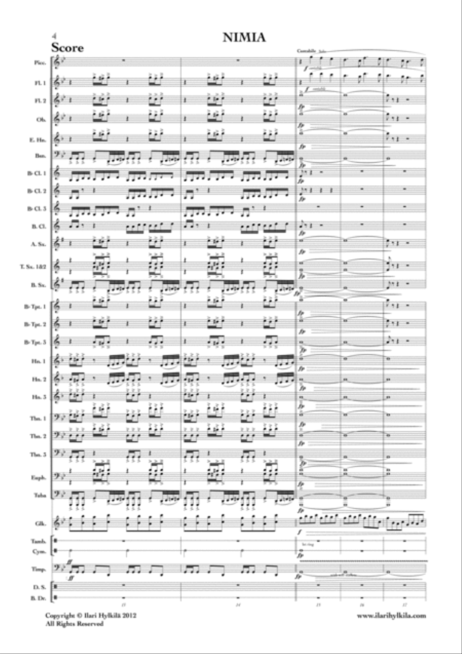 Nimia (for Concert Band) Nimia (for Concert Band) Concert Band scores gallery preview page 4