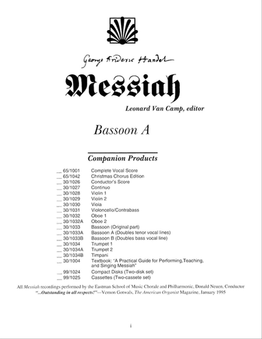 Messiah - Bassoon A Bassoon Solo scores gallery preview page 3