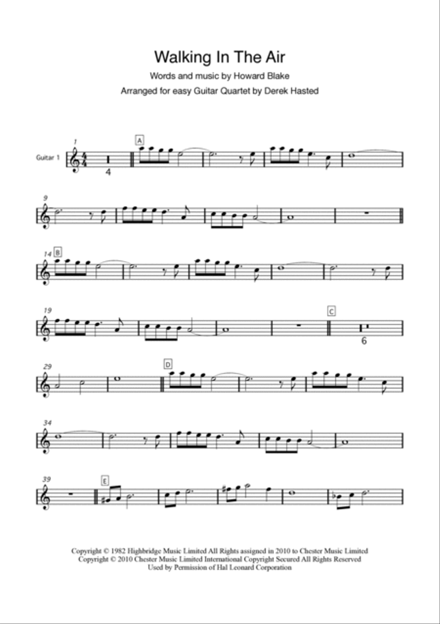 Walking In The Air Guitar Ensemble scores gallery preview page 3