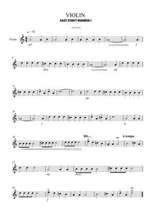 Easy Study for Violin - A, B, C#, D, E